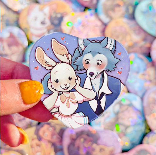 Besties Badge | Wolf & Bunny
