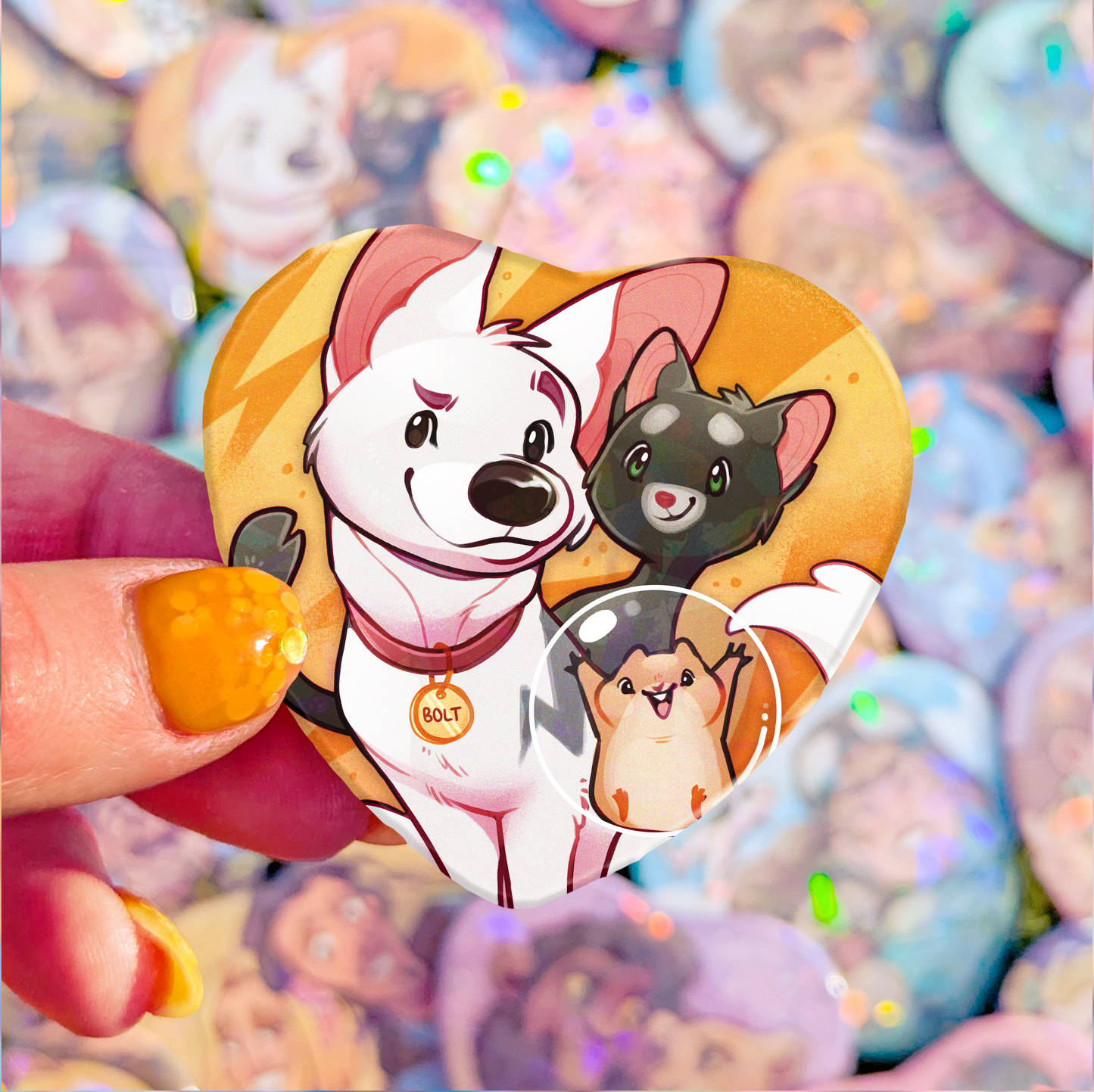 Besties Badge | Lightening Dog & Friends