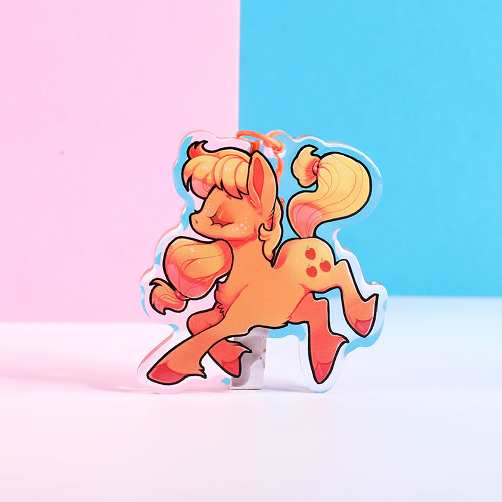 Breloque poney pomme orange