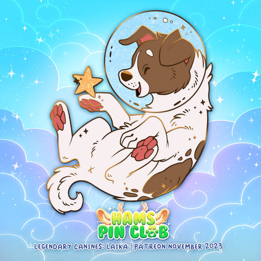 Pin de esmalte duro Laika | Perros míticos
