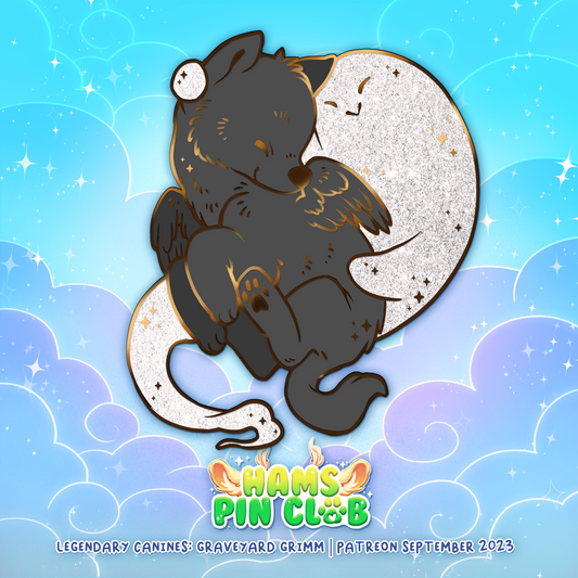 Pin de esmalte duro de perro del cementerio | Mythical Dogs