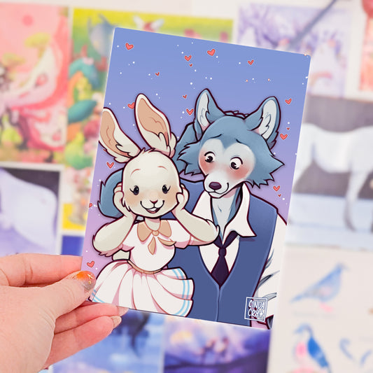Besties Artwork Print | Wolf & Bunny