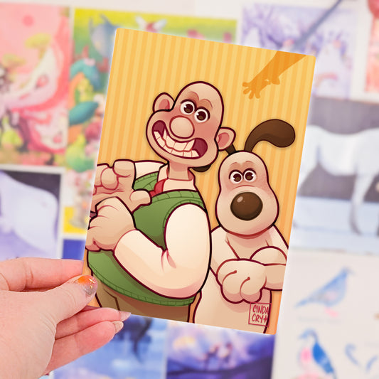 Besties Artwork Print | A man and his dog