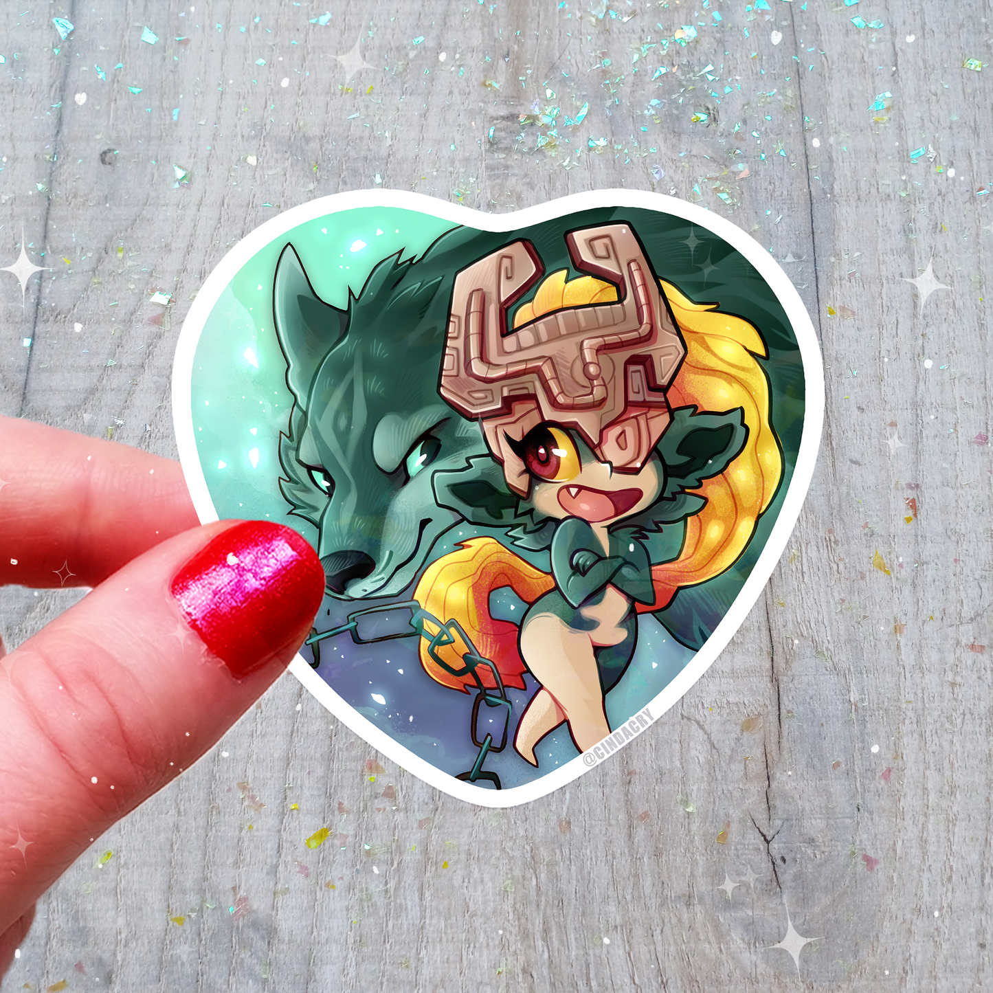 Pegatina de unicornio holográfica linda kawaii holográfica arcoíris críptica
