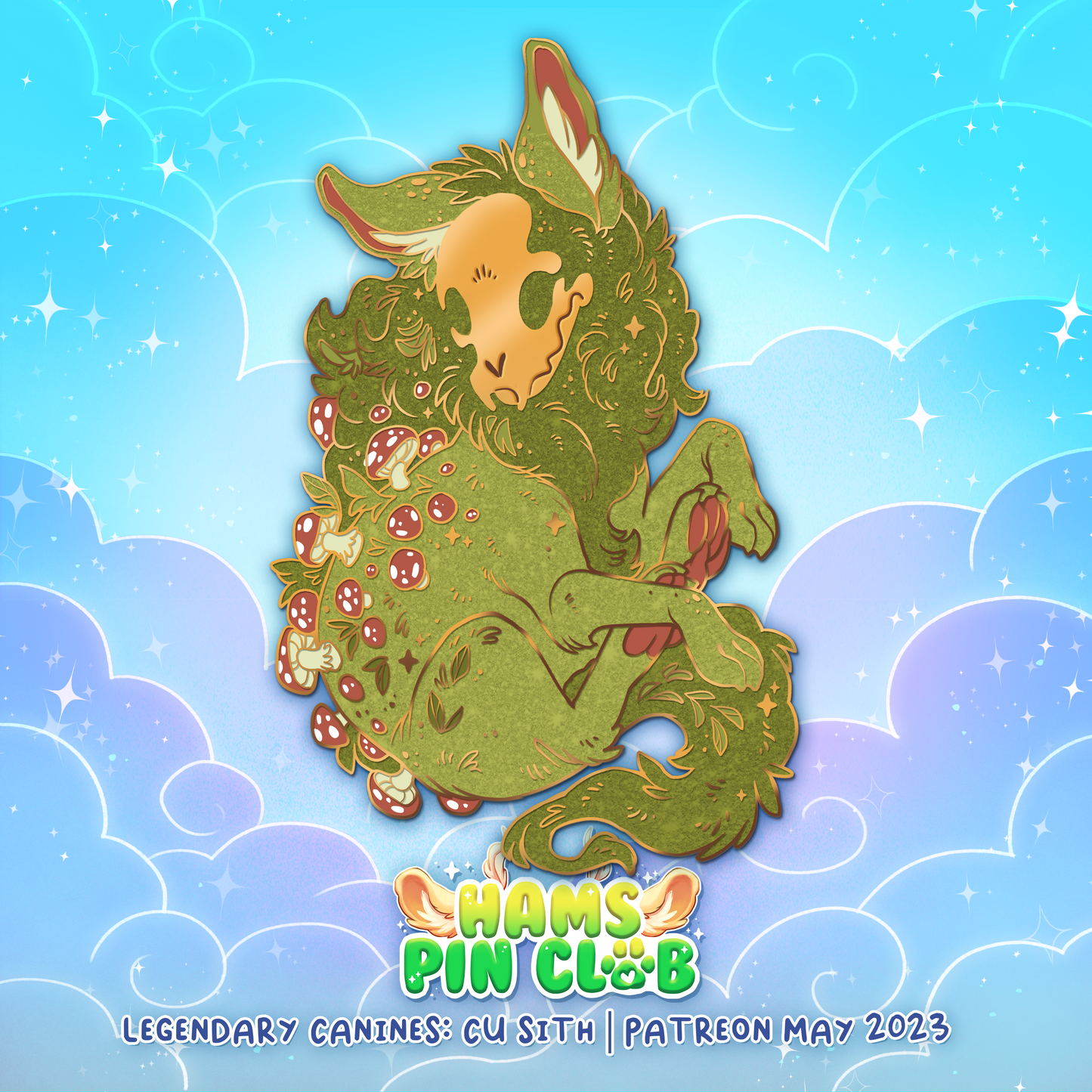 Pin de esmalte duro Cu Sith | Perros míticos