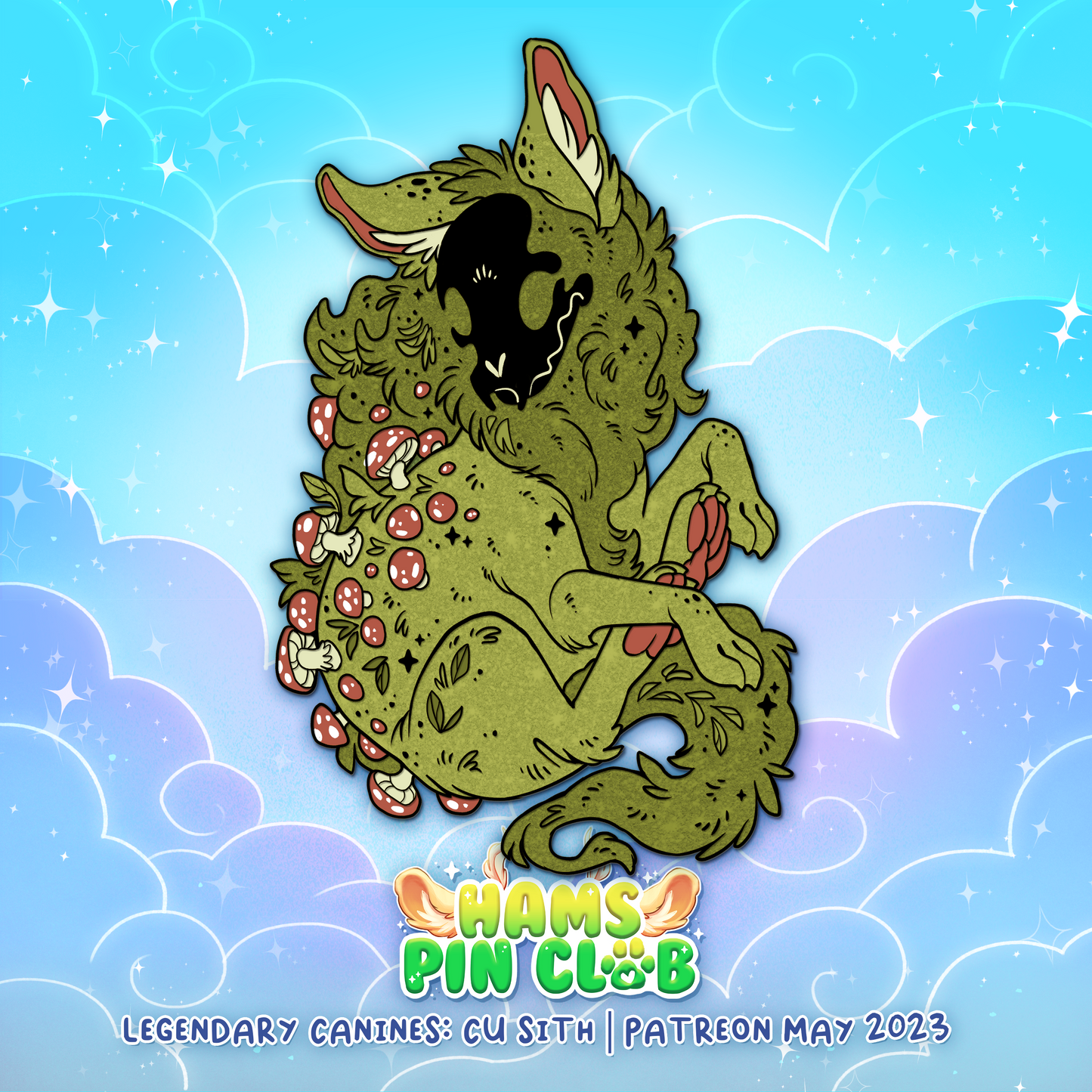 Pin de esmalte duro Cu Sith | Perros míticos