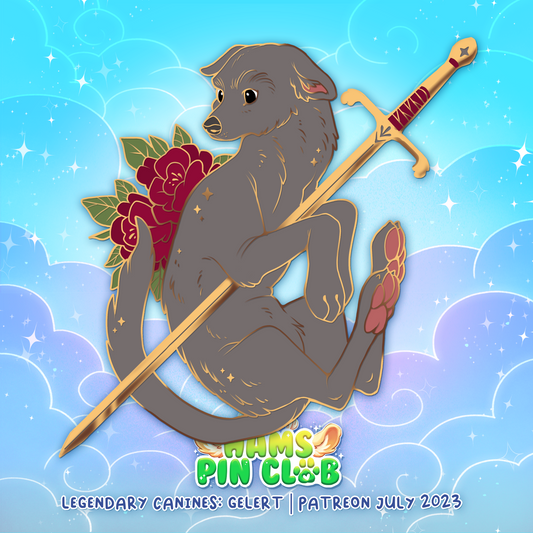 Pin de esmalte duro Gelert | Perros míticos