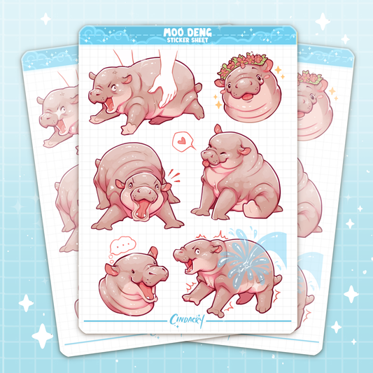 Moo Deng Sticker Sheet