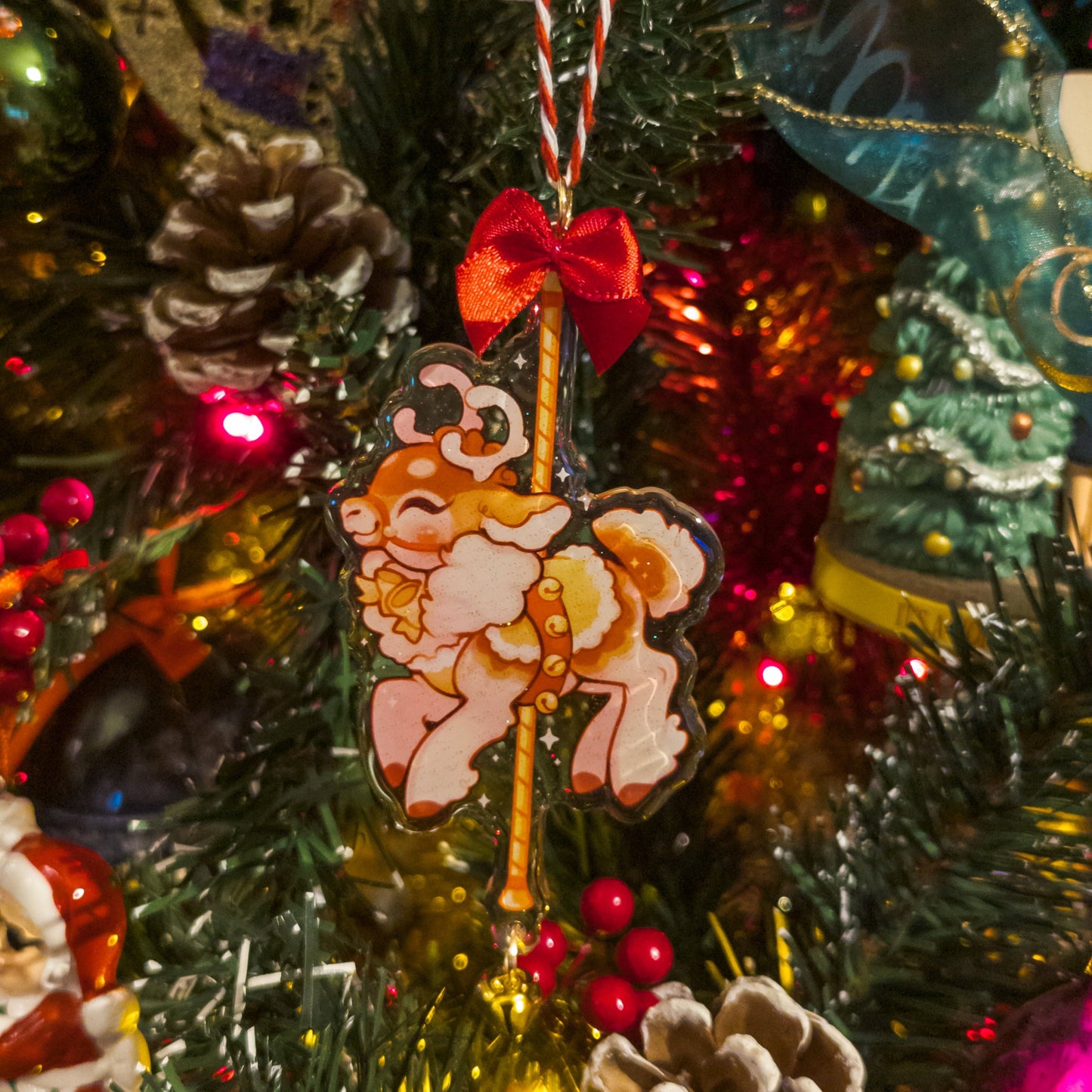 Christmas Carousel Reindeer Decorations