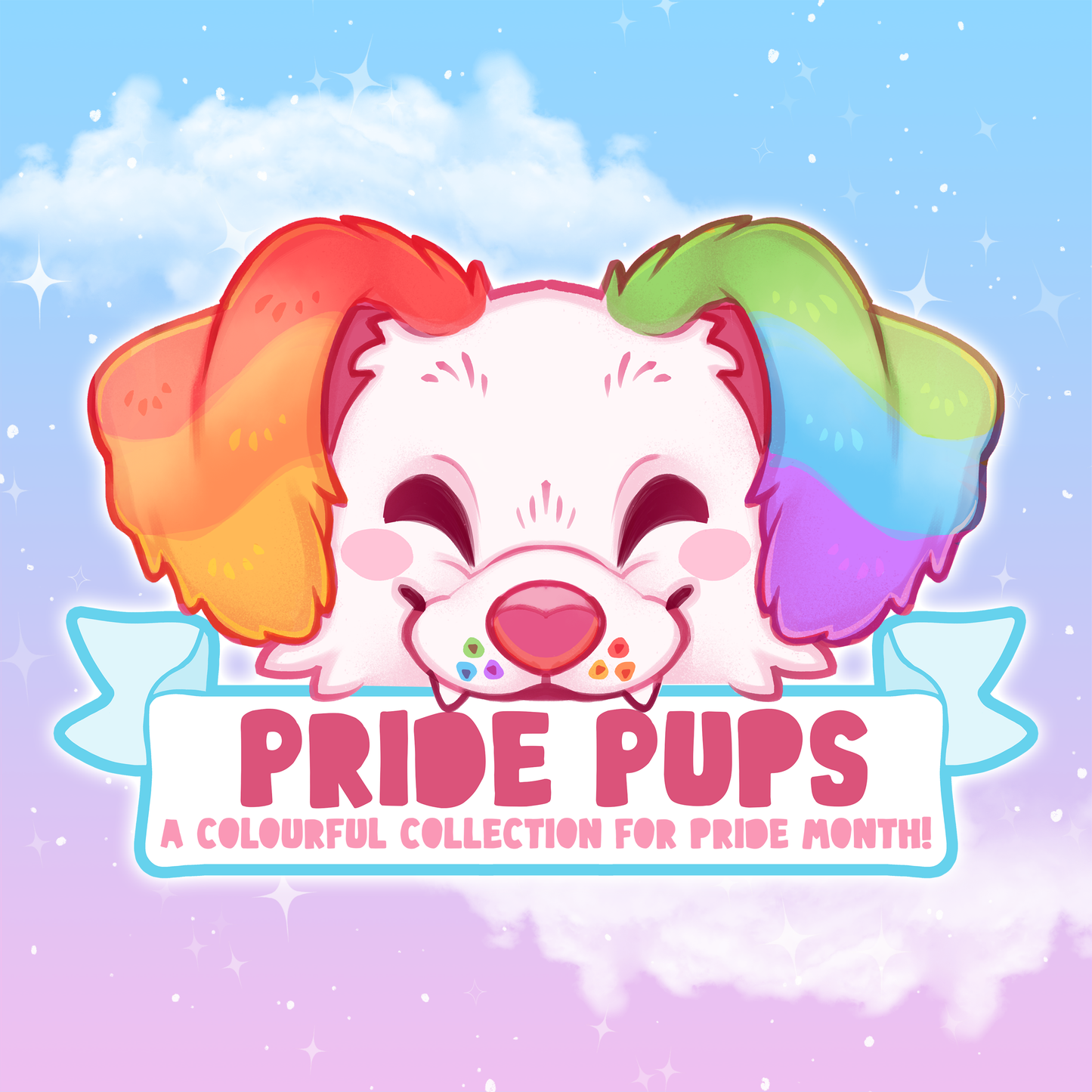 🐾🏳️🌈🐶 Dijes con purpurina de Pride Pups