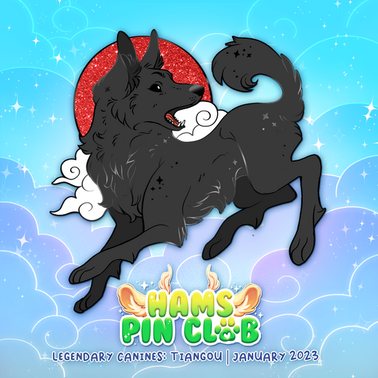 Pin de esmalte duro Tiangou | Perros míticos