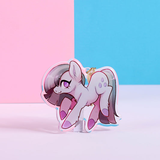 Charm de pony en forma de bola de cristal silenciosa