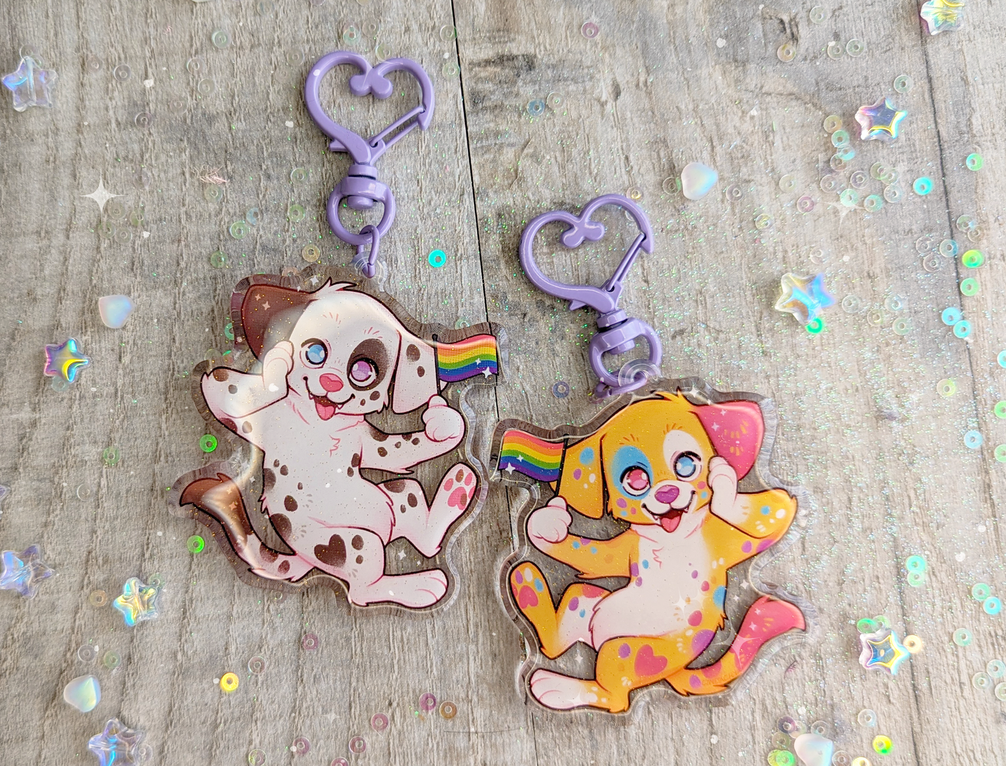 🐾🏳️🌈🐶 Dijes con purpurina de Pride Pups