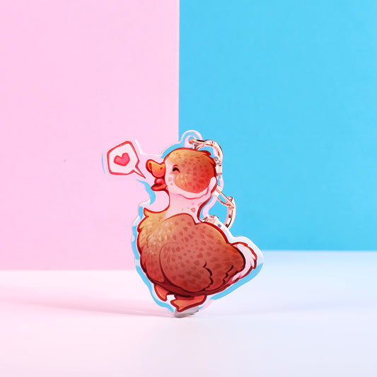 Llavero acrílico con dije de pato | Doble cara