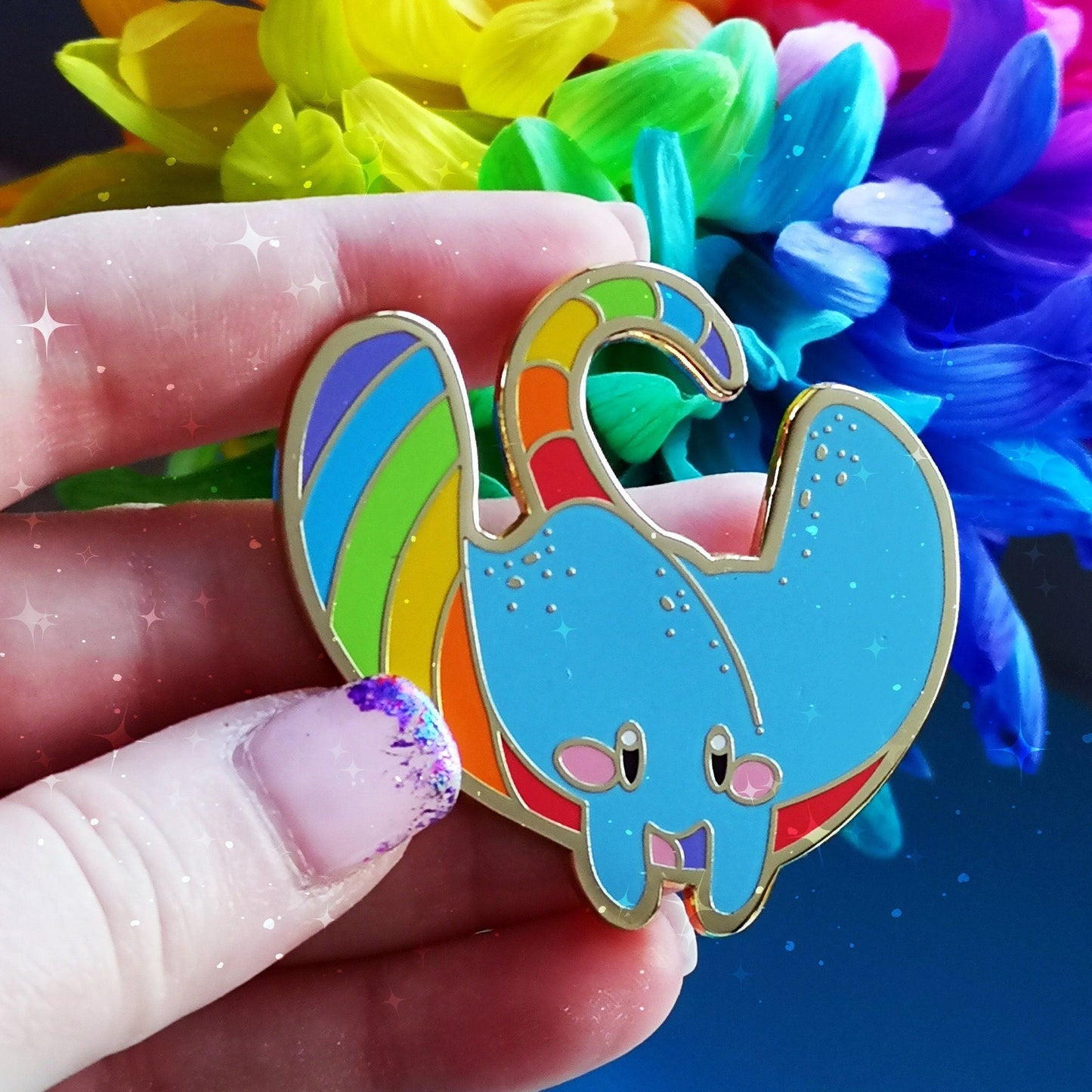 Pin de esmalte duro Manta Ray Ocean Pride