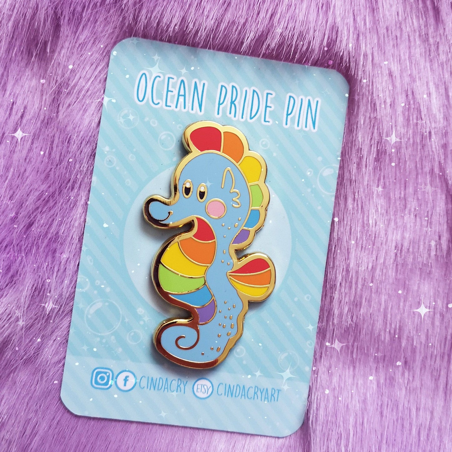 Pin de esmalte duro Seahorse Ocean Pride