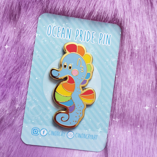 Pin de esmalte duro Seahorse Ocean Pride