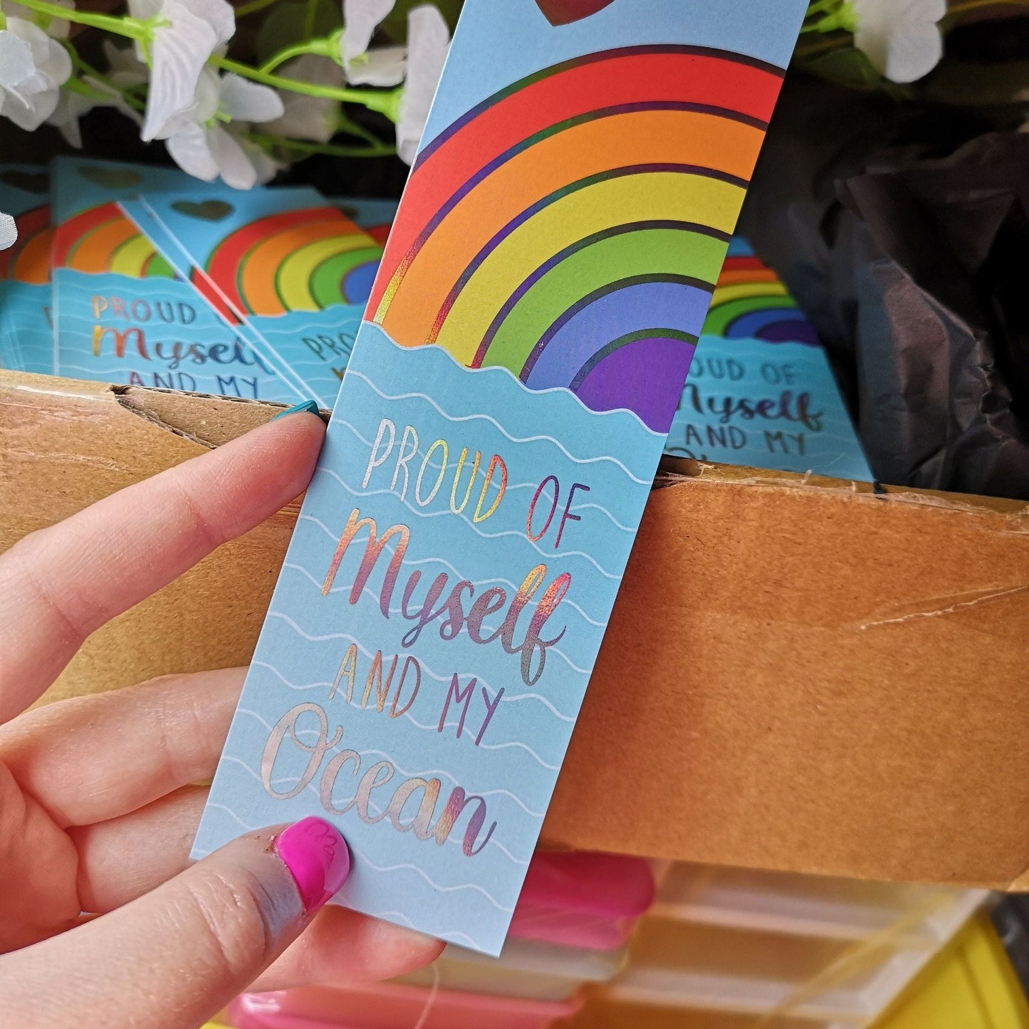 Marcador holográfico de lujo con diseño de arcoíris Ocean Pride