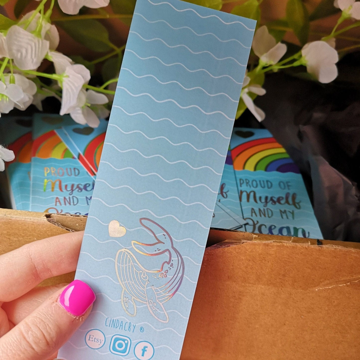 Marcador holográfico de lujo con diseño de arcoíris Ocean Pride
