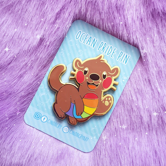 Pin de esmalte duro Sea Otter Ocean Pride