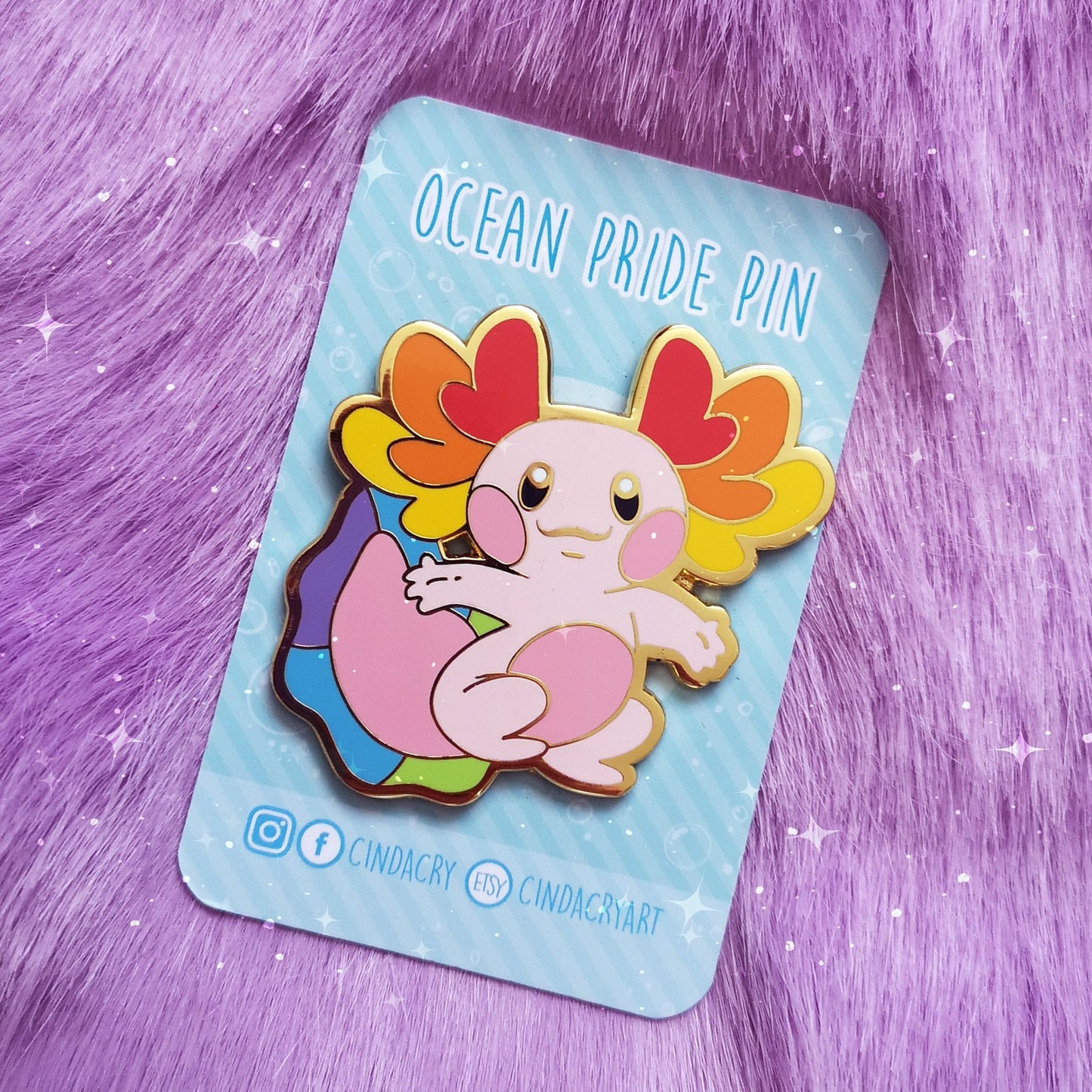 Pin de esmalte duro Axolotl Ocean Pride