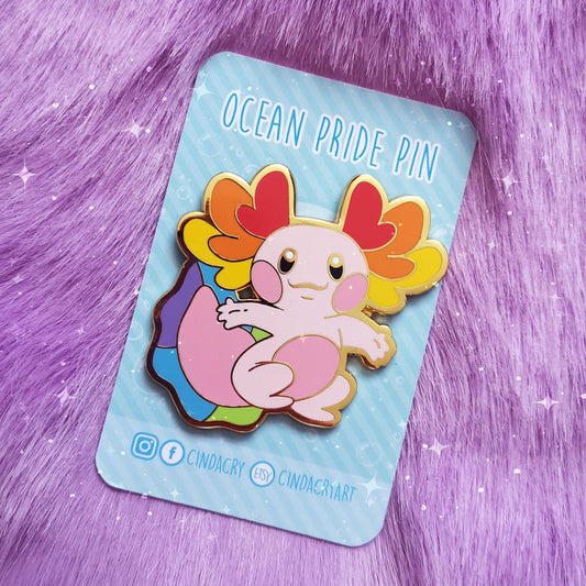 Pin de esmalte duro Axolotl Ocean Pride