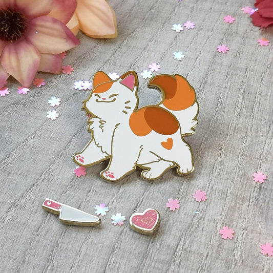 Juego de pines magnéticos de esmalte duro Calico Cat | Divertidos e intercambiables
