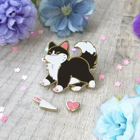 Gato de esmoquin | Juego de pines magnéticos de esmalte duro | Divertidos e intercambiables | Chaotic Cuties