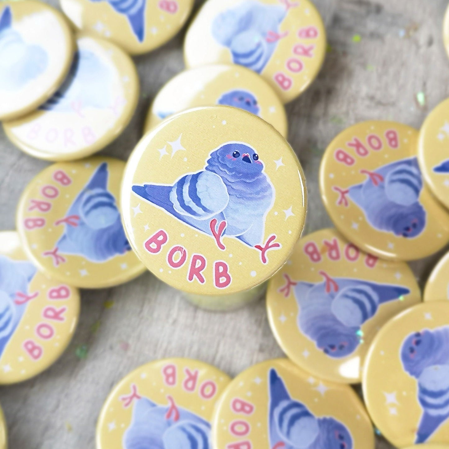 Badge BORB | perruche calopsitte verte et bleue