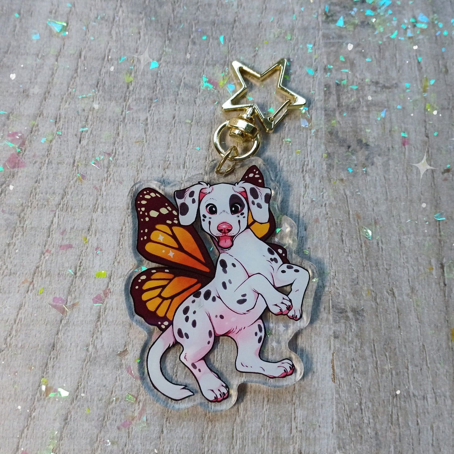 Porte-clés Fairy Friends | Chiot dalmatien Tuxedo Chaton Léopard Gecko