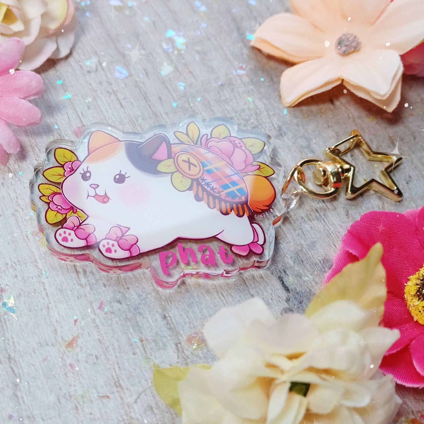 Phat Cat Parody Keyring