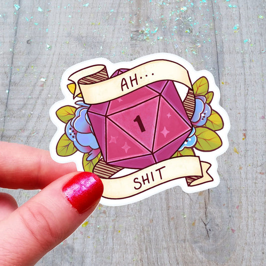 ¡Ah, mierda! Pegatina de vinilo D20