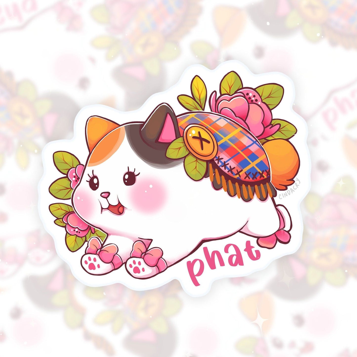 Pegatina de vinilo con un lindo gato