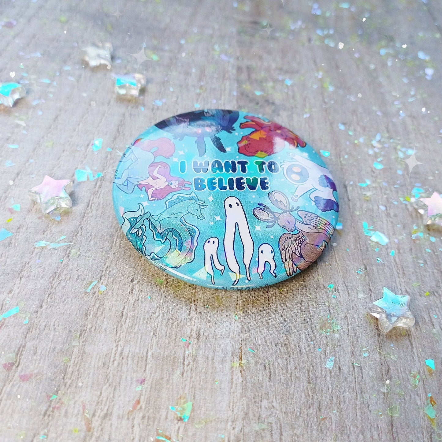 Insignia holográfica grande "Quiero creer" de Cryptid