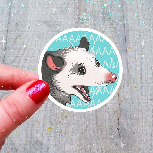 Pegatina de zarigüeya AAAAAAAAAA | Pegatina de vinilo divertida y simpática