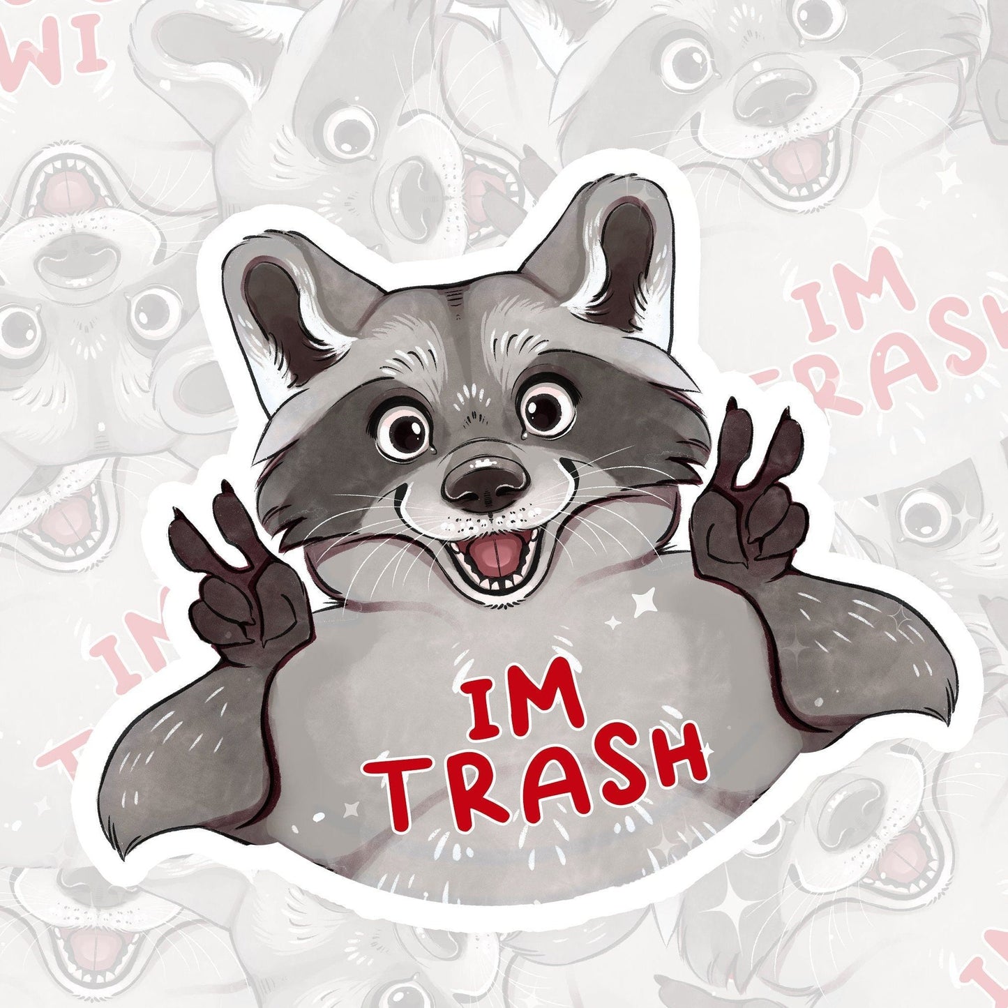 Pegatina Mapache Soy Basura | Pegatina de vinilo divertida y simpática