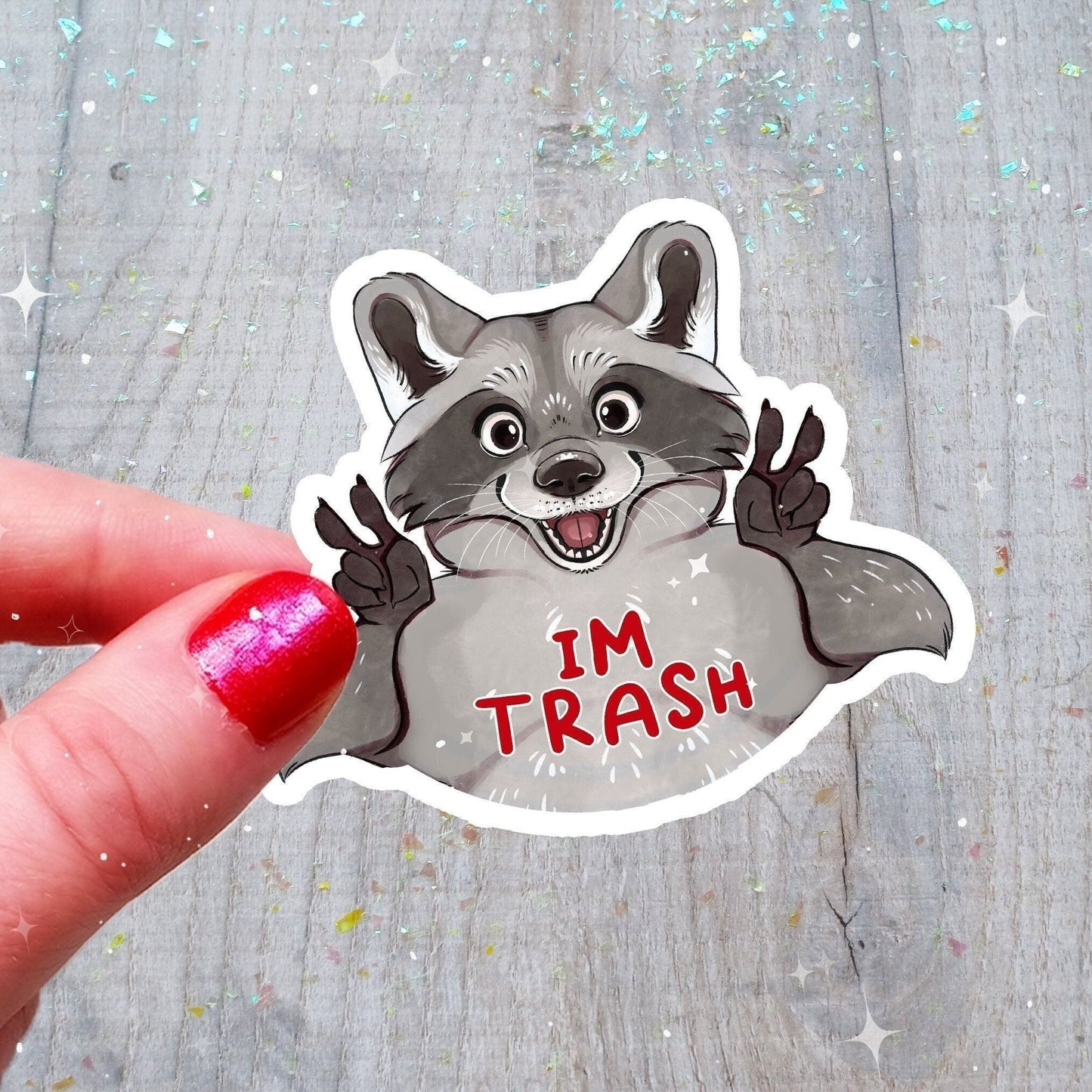 Pegatina Mapache Soy Basura | Pegatina de vinilo divertida y simpática