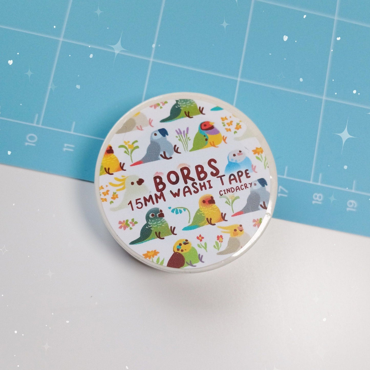 Illustrated Borbs Washi Tape Fat Chubby Birds