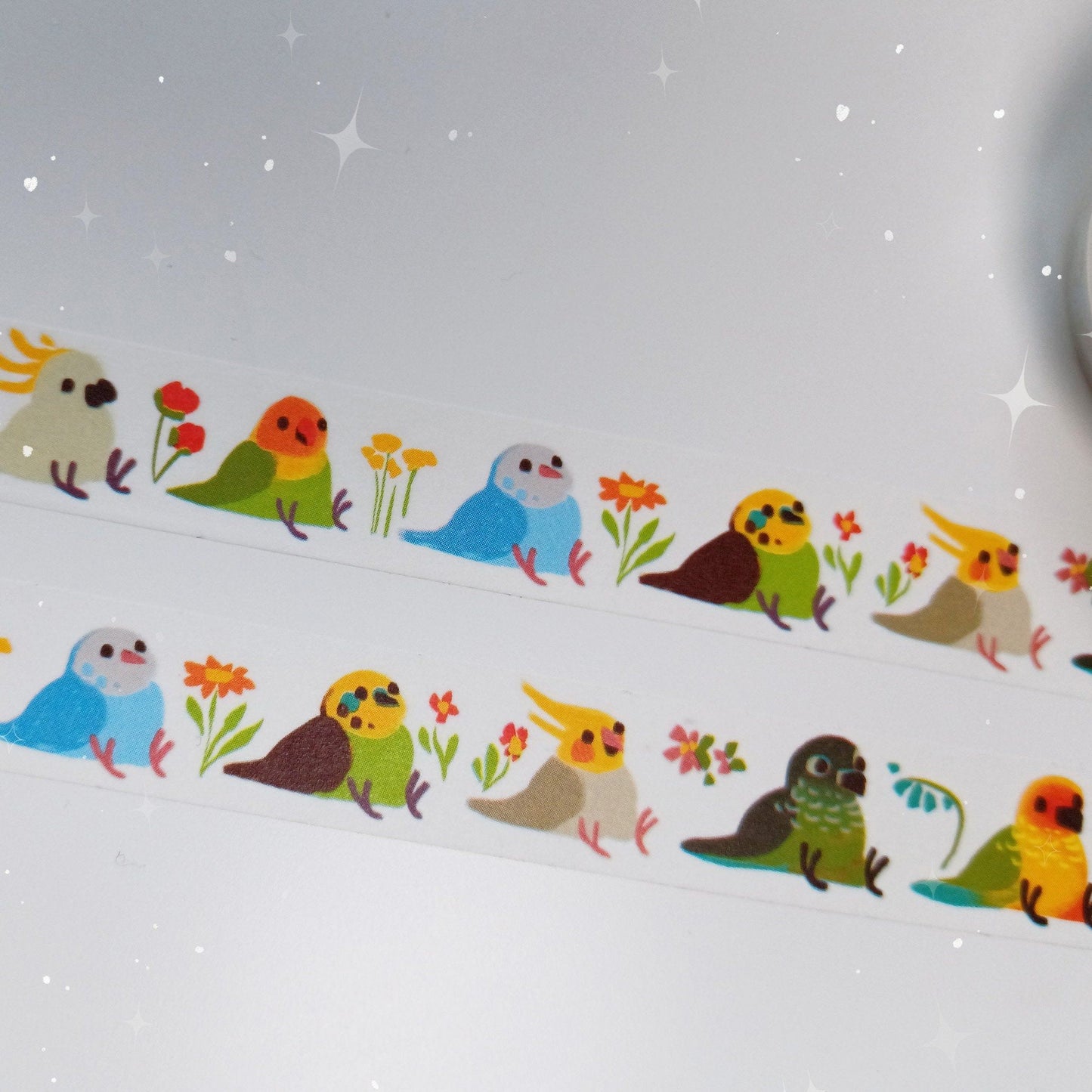 Illustrated Borbs Washi Tape Fat Chubby Birds