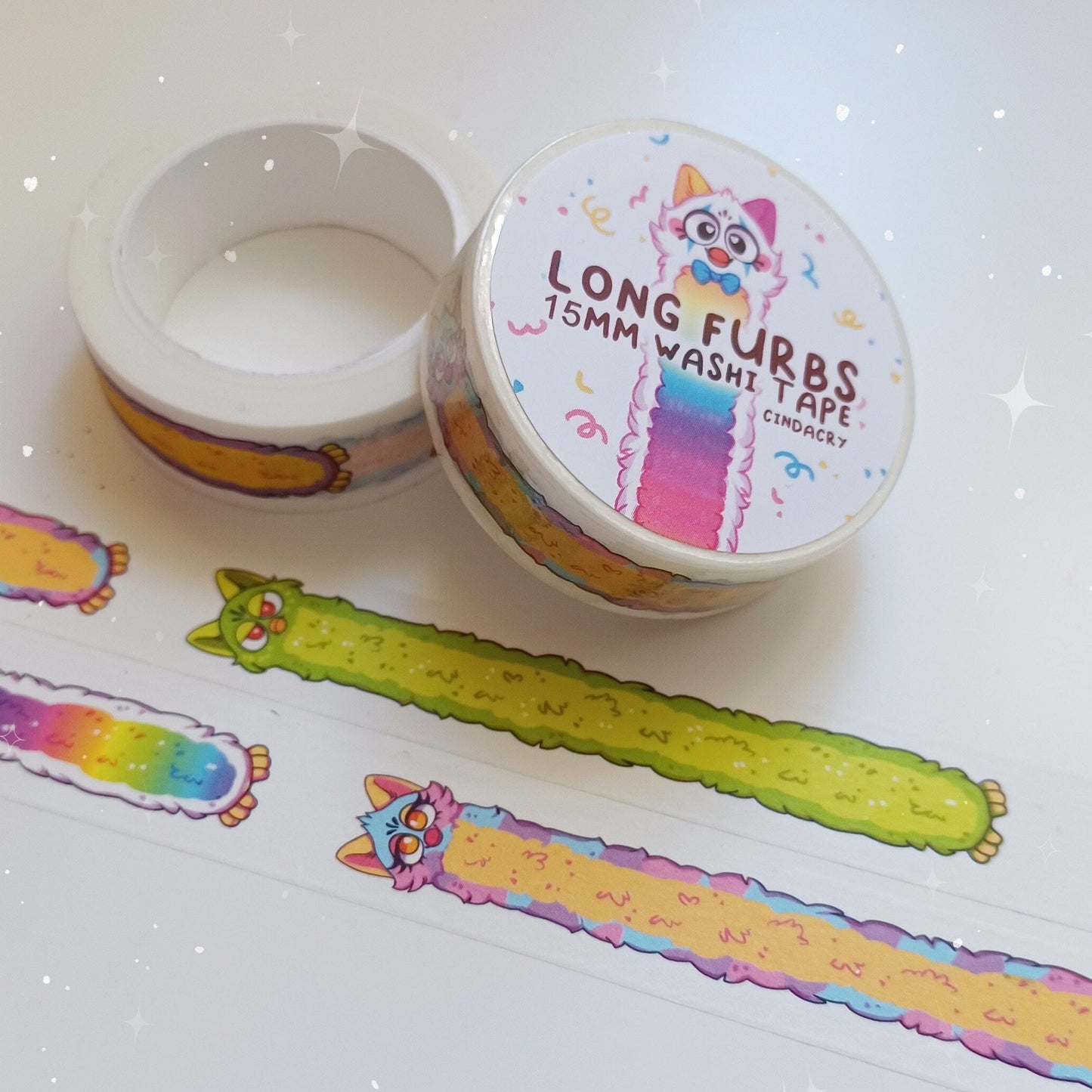 Cinta washi de pelo largo