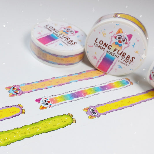 Cinta washi de pelo largo