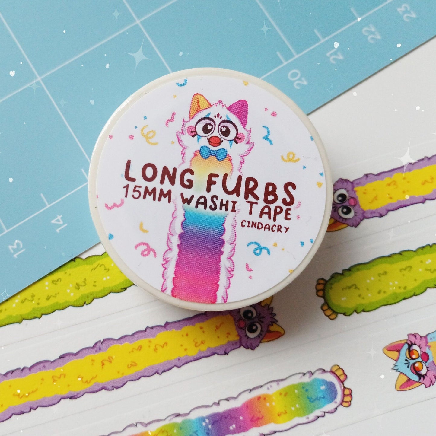 Cinta washi de pelo largo