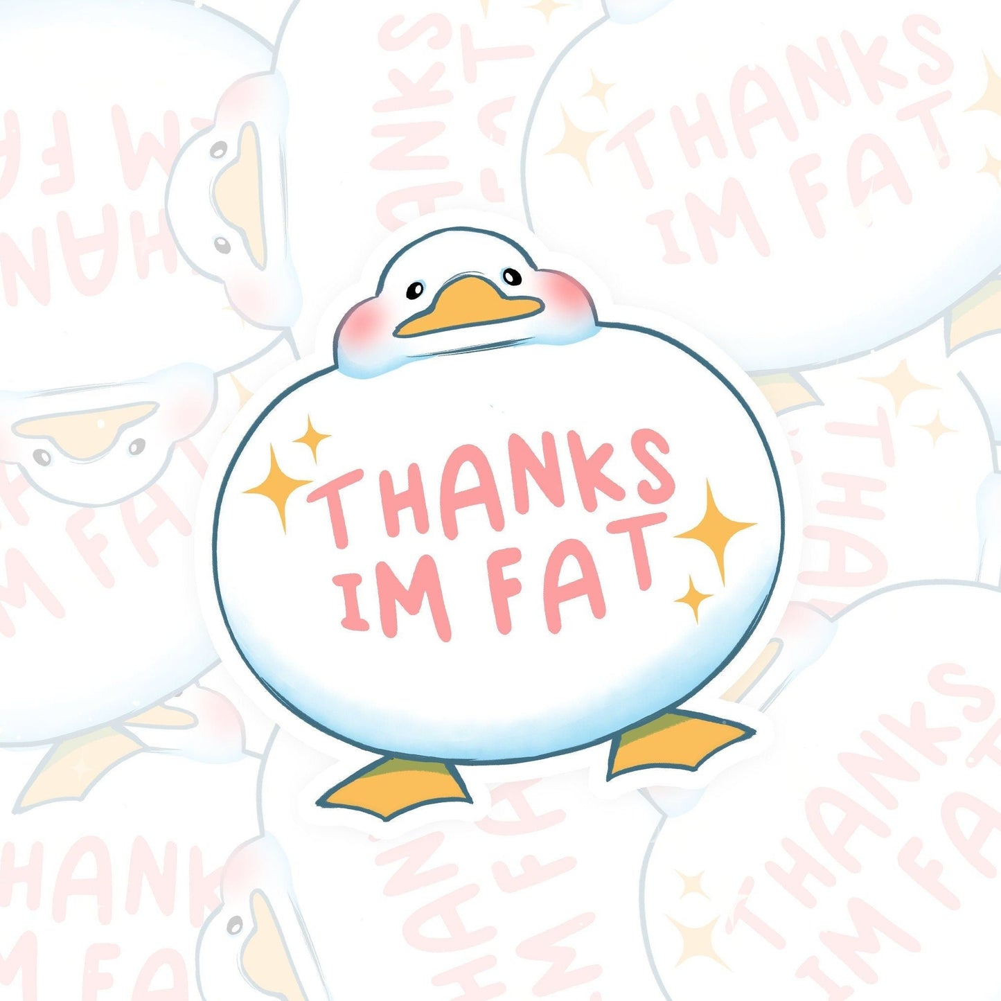 Pegatina de pato gordo