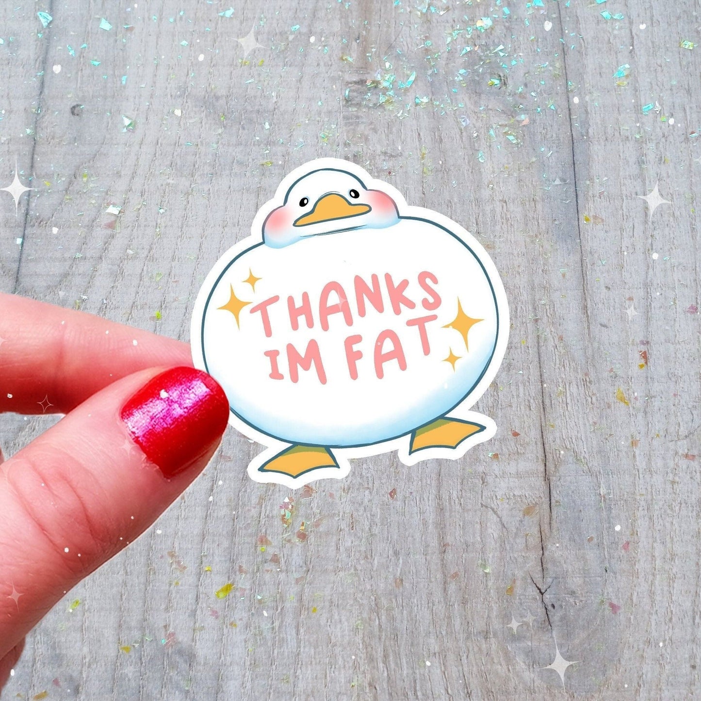 Pegatina de pato gordo