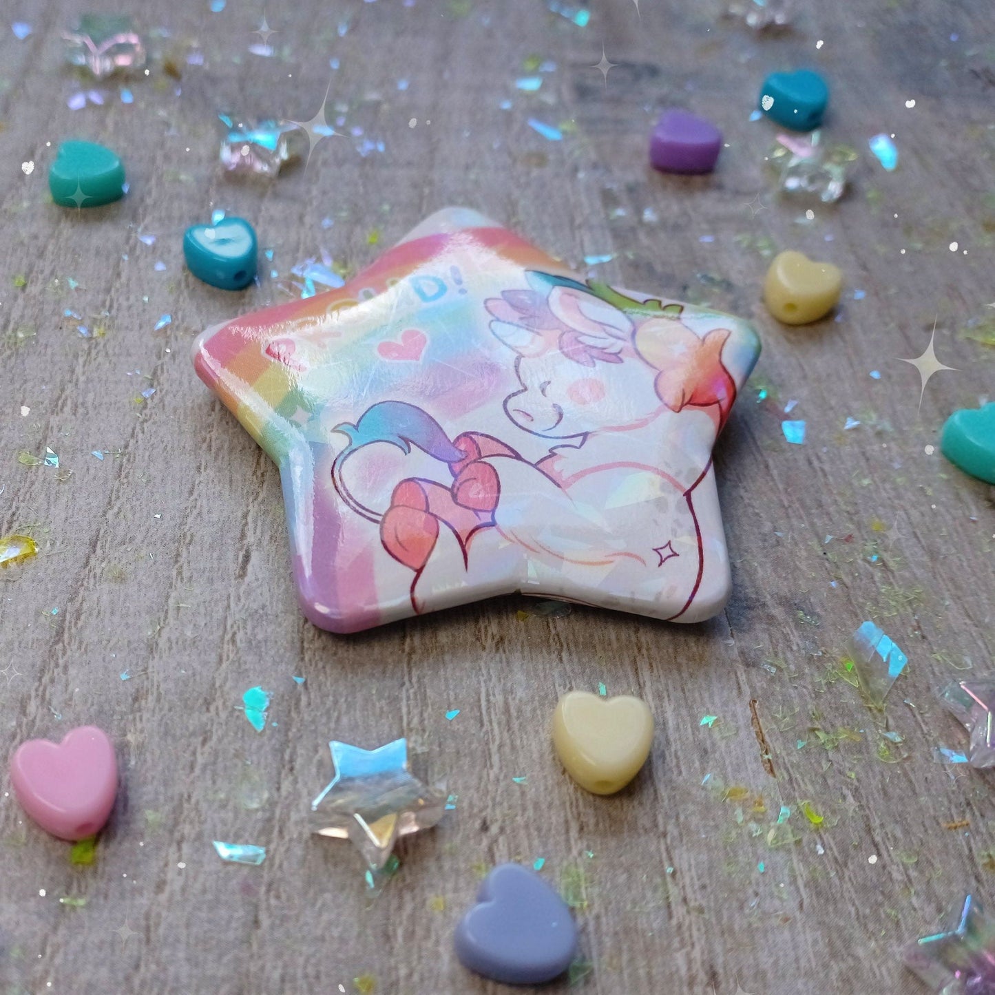 Insignia holográfica Orgulloso Unicornio | Pride Progress