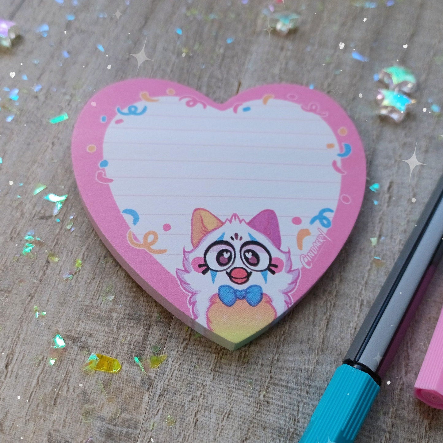 Bloc de notas adhesivas para fiestas Furby Phat Cute, pequeño y kitsch