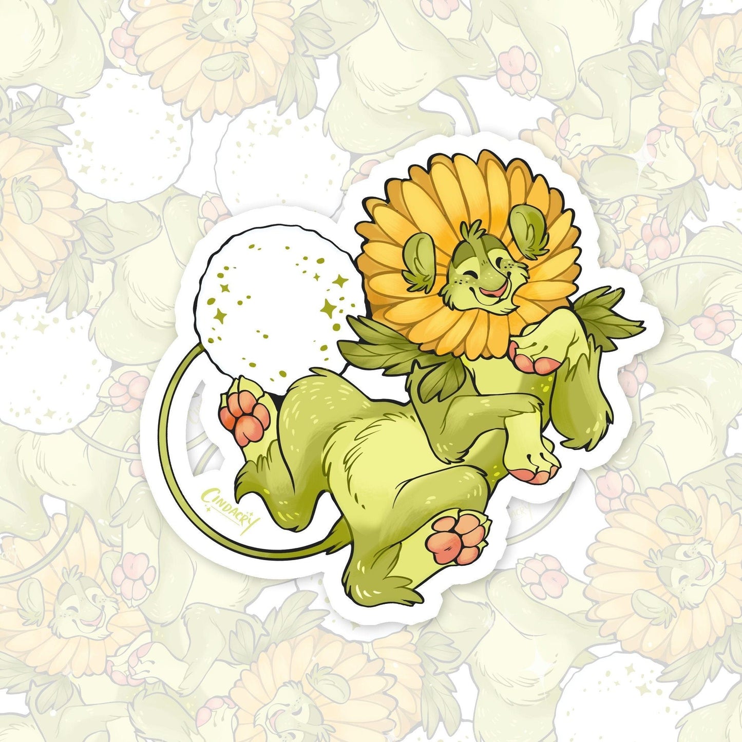 Pegatina holográfica DnD de Dandylion, linda pegatina holográfica kawaii con arcoíris críptica