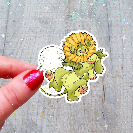 Pegatina holográfica DnD de Dandylion, linda pegatina holográfica kawaii con arcoíris críptica