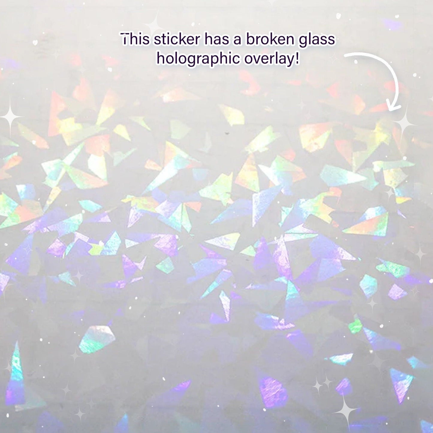 Pegatina holográfica DnD de Dandylion, linda pegatina holográfica kawaii con arcoíris críptica