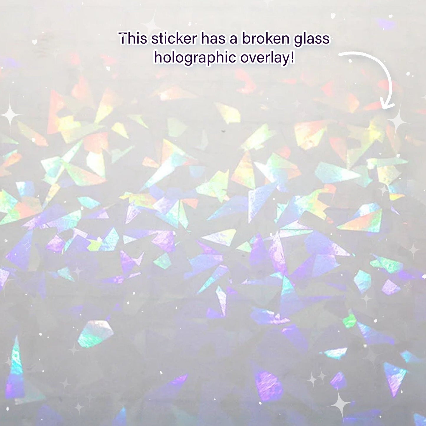 Autocollant licorne holographique mignon kawaii holographique arc-en-ciel cryptide